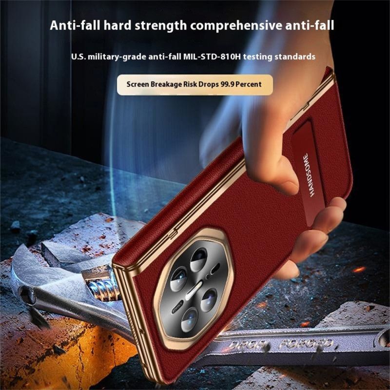 Deksel Til Huawei Mate X6 Teksturert Kunstskinn Med Skjermbeskytter