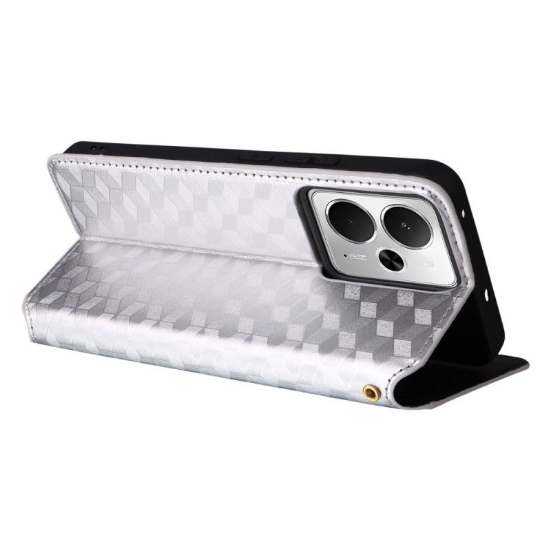 Folio Deksel Lær Realme 14t 5g Mobildeksel 3d-diamanter