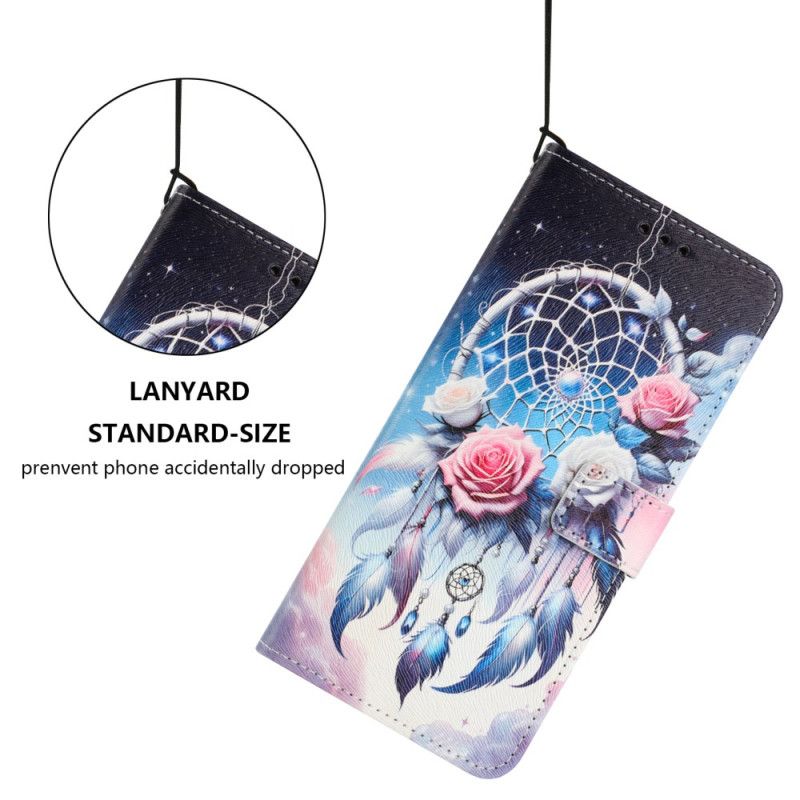 Lærdeksel Folio Deksel Realme 14t 5g Blomstermønster Og Drømmefanger