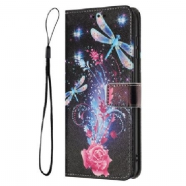 Lærdeksel Folio Deksel Realme 14t 5g Øyenstikkermønster