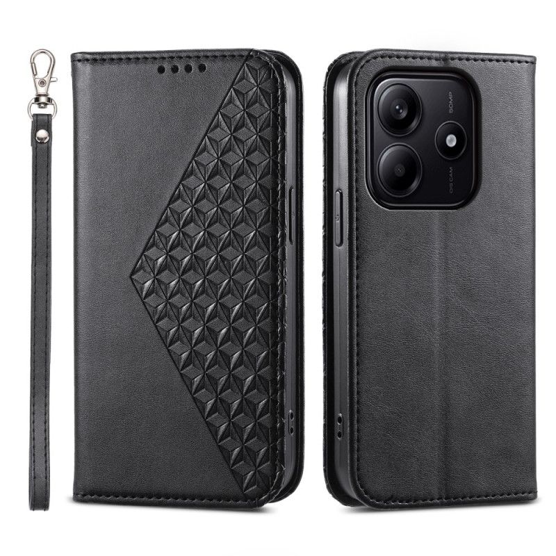 Folio Deksel Lær Xiaomi Redmi Note 14 5g Diamantdesign