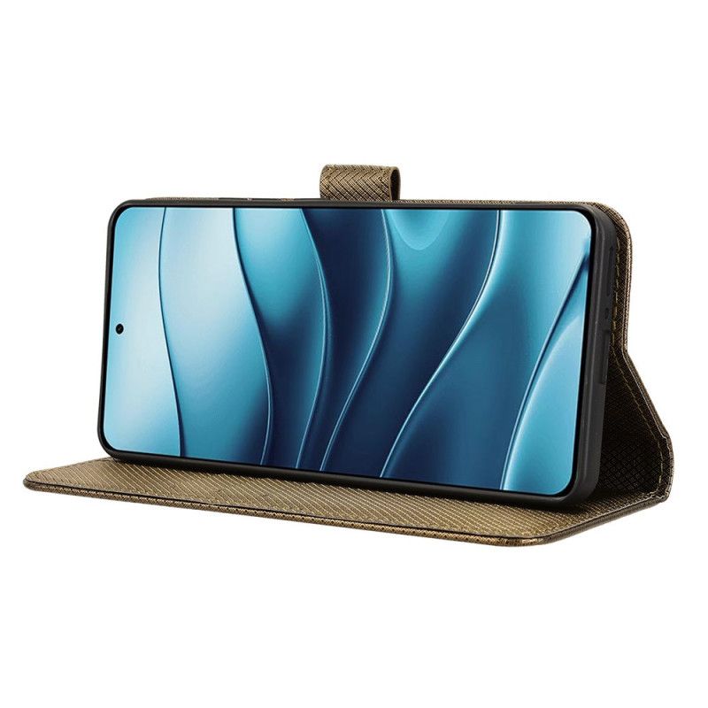 Folio Deksel Til Xiaomi Redmi Note 14 5g Teksturert Diamant