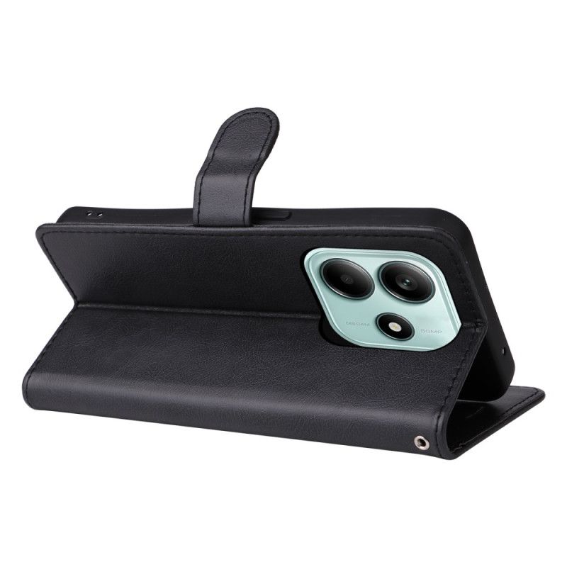 Folio Deksel Xiaomi Redmi Note 14 5g Fuskeskinn Med Stropp