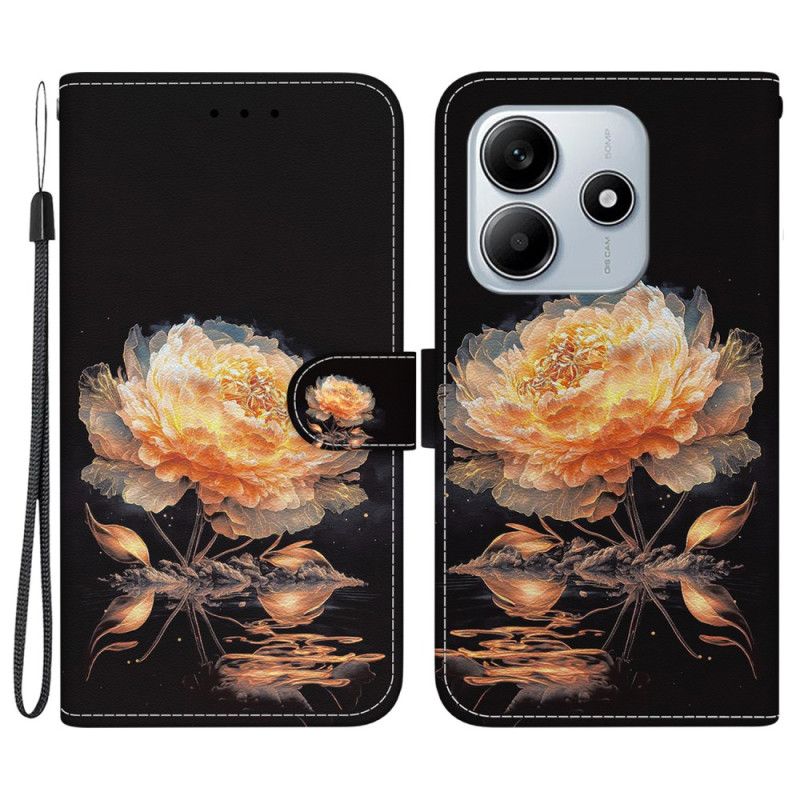 Folio Deksel Xiaomi Redmi Note 14 5g Gyllen Peon Beskyttelse Deksel