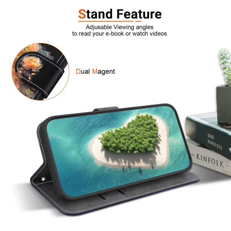 Folio Deksel Xiaomi Redmi Note 14 5g Gyllen Peon Beskyttelse Deksel