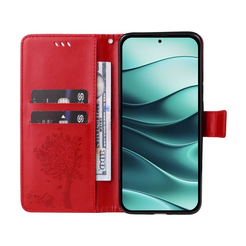 Folio Deksel Xiaomi Redmi Note 14 5g Katt Og Tre-lnaière