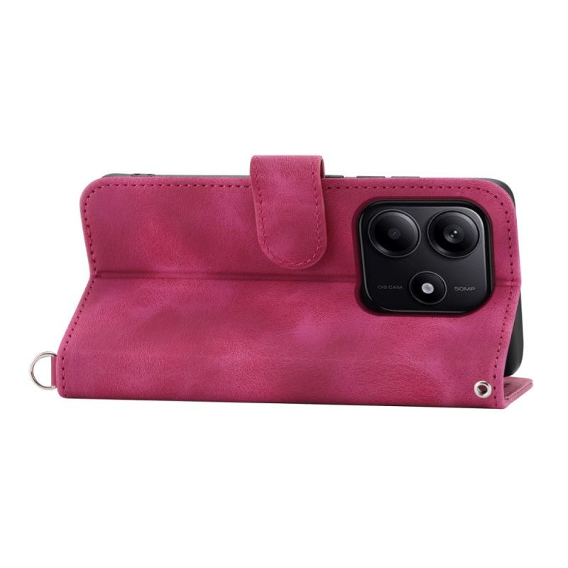 Folio Deksel Xiaomi Redmi Note 14 5g Lommebok Med Blondemønster Stropp Og Skulderstropp