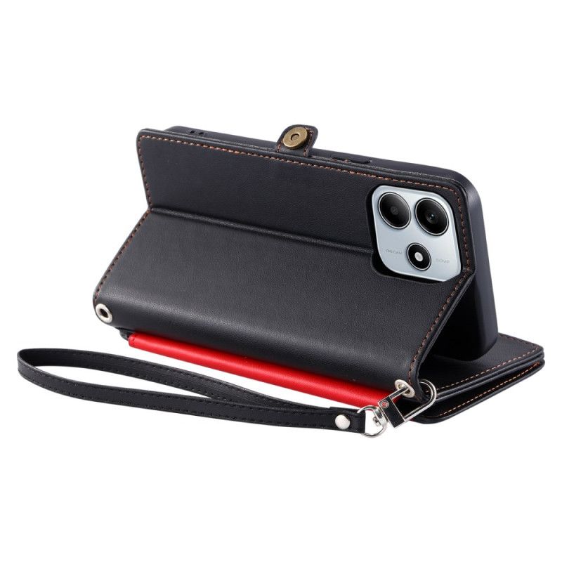 Folio Deksel Xiaomi Redmi Note 14 5g Lommebok Med Justerbar Stropp Beskyttelse Deksel