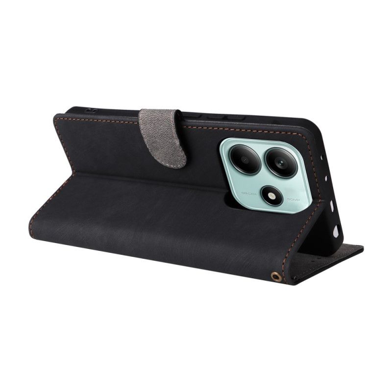 Folio Deksel Xiaomi Redmi Note 14 5g Rfid-beskyttelse Med Semsket Skinneffekt