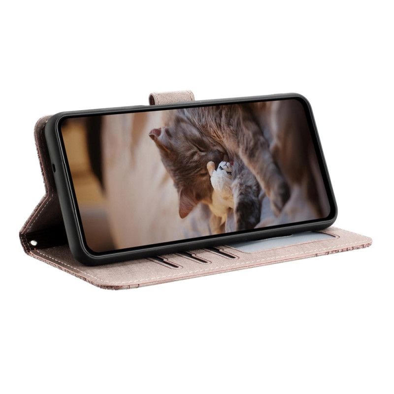 Lærdeksel Folio Deksel Xiaomi Redmi Note 14 5g Mobildeksel Kattemønster Med Stropp