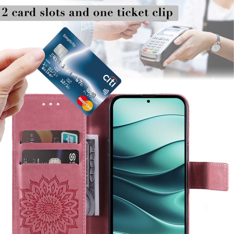 Lærdeksel Folio Deksel Xiaomi Redmi Note 14 5g Mobildeksel Mandala