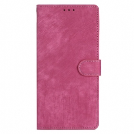 Lærdeksel Folio Deksel Xiaomi Redmi Note 14 5g Mobildeksel Semsket Skinneffekt Med Stropp