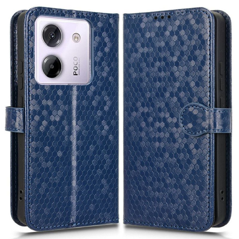 Lærdeksel Folio Deksel Xiaomi Redmi Note 14 5g Mobildeksel Skinnende Pigger Med Snor