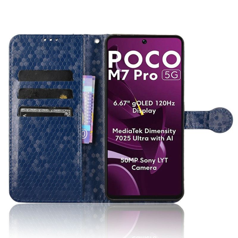 Lærdeksel Folio Deksel Xiaomi Redmi Note 14 5g Mobildeksel Skinnende Pigger Med Snor