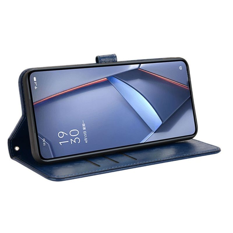 Lærdeksel Folio Deksel Xiaomi Redmi Note 14 5g Mobildeksel Skinnende Pigger Med Snor