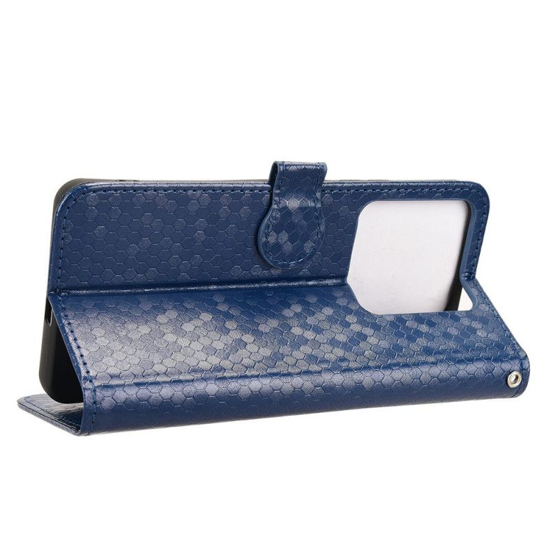 Lærdeksel Folio Deksel Xiaomi Redmi Note 14 5g Mobildeksel Skinnende Pigger Med Snor