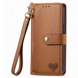 Lærdeksel Folio Deksel Xiaomi Redmi Note 14 5g Rfid Med Lommebok Og Rfid-glidelåslomme