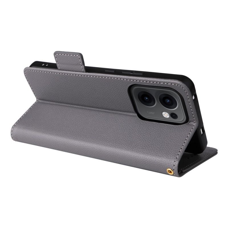 Folio Deksel Oppo Reno 13f 4g / 5g / 13 Fs 5g Snor I Litchi-kunstskinn