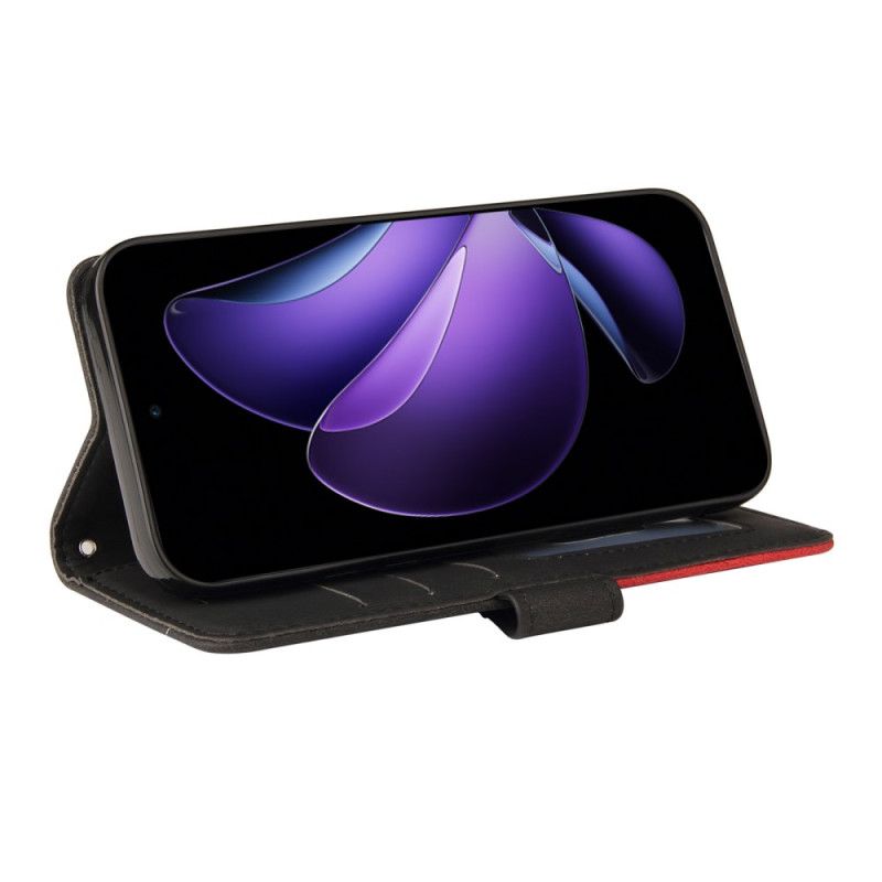 Folio Deksel Til Oppo Reno 13f 4g / 5g / 13 Fs 5g Tofargede Bølgete Linjer