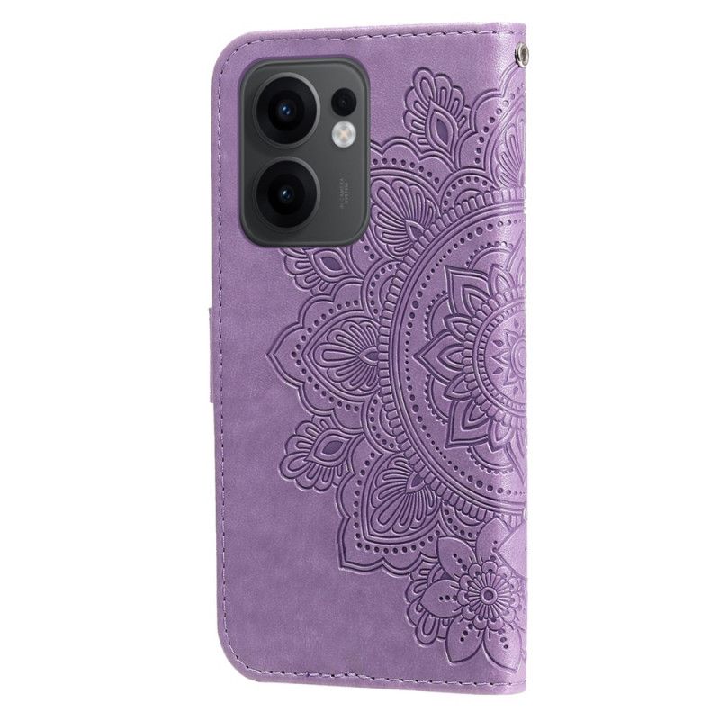 Lærdeksel Folio Deksel Oppo Reno 13f 4g / 5g / 13 Fs 5g Mobildeksel Mandala-trykk