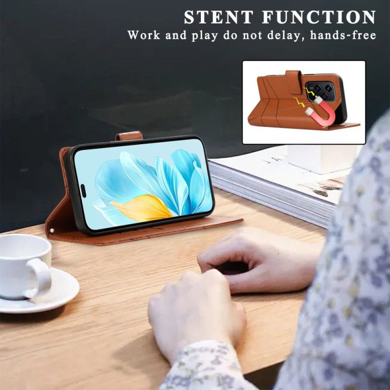 Lærdeksel Folio Deksel Oppo Reno 13f 4g / 5g / 13 Fs 5g Mobildeksel Striper