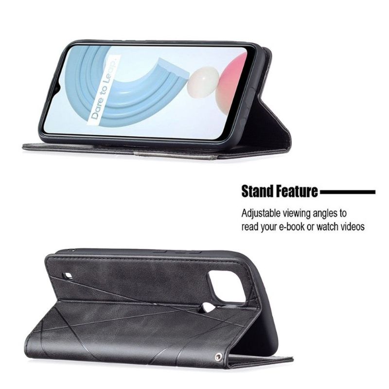 Folio Deksel Til Realme C21 Célinia Style Skinnkortholder