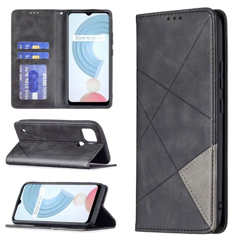 Folio Deksel Til Realme C21 Célinia Style Skinnkortholder