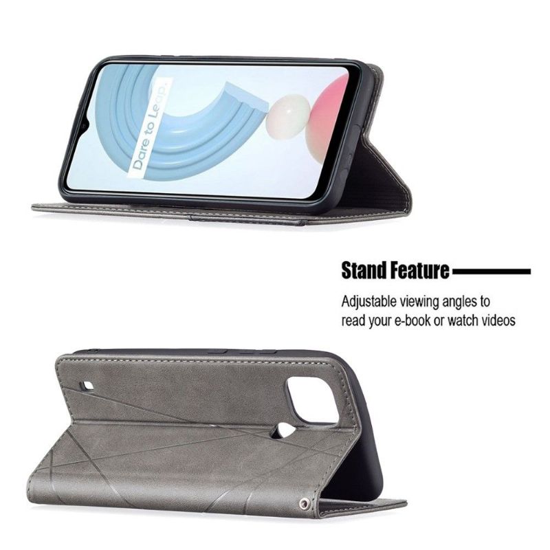 Folio Deksel Til Realme C21 Célinia Style Skinnkortholder