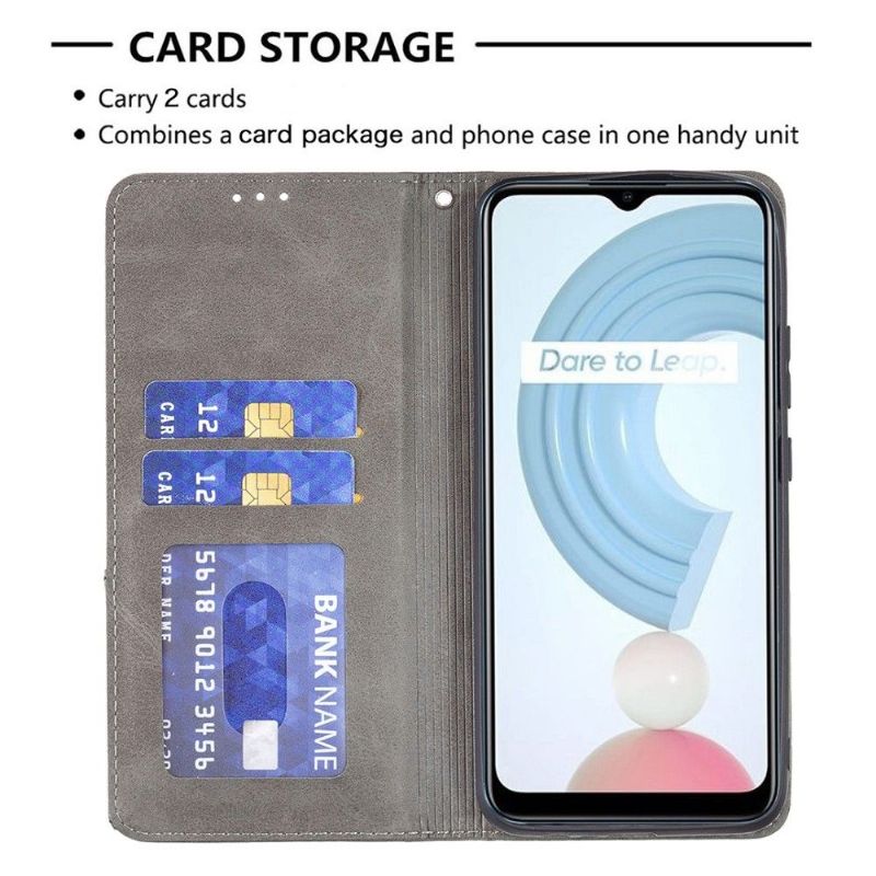 Folio Deksel Til Realme C21 Célinia Style Skinnkortholder