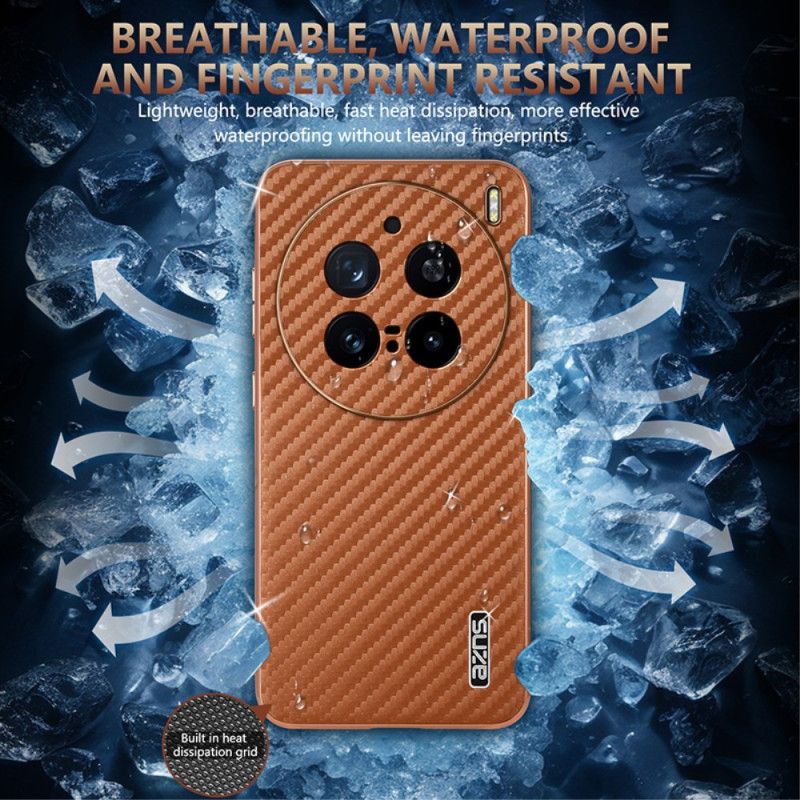 Deksel Til Vivo X200 Pro Lommebok Med Glidelås I Karbonfiber