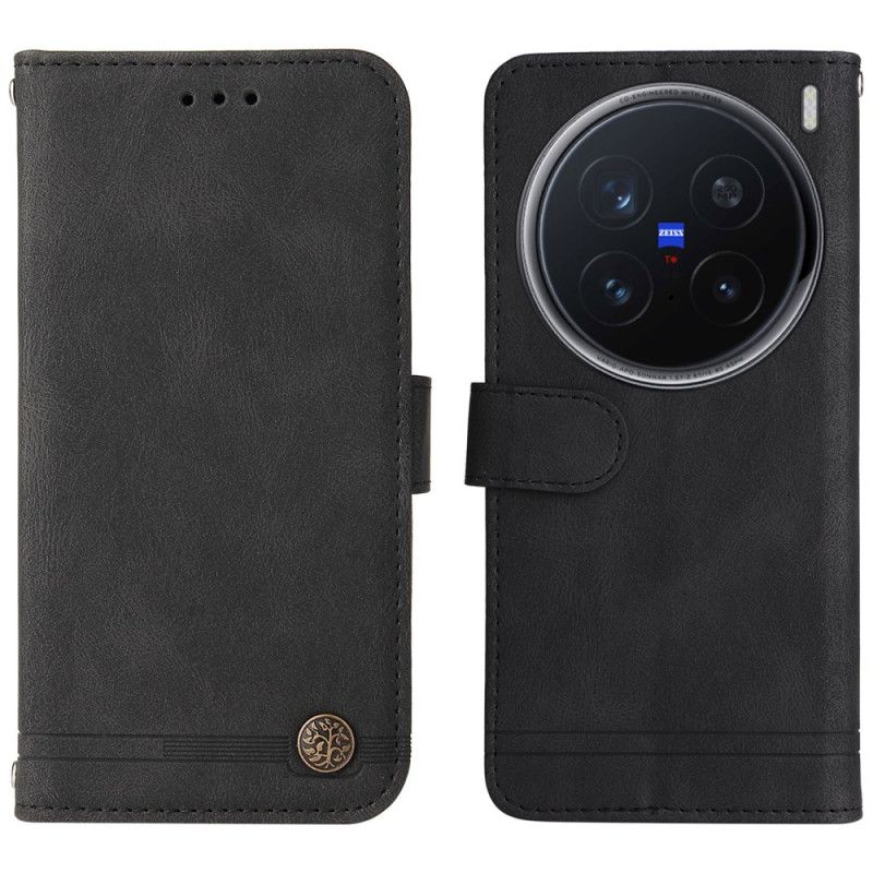 Folio Deksel Til Vivo X200 Pro Dekorativt Semsket Skinn Med Nagler