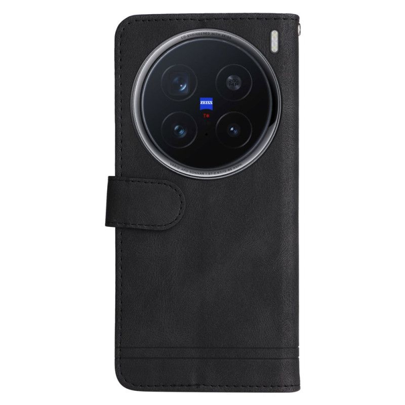 Folio Deksel Til Vivo X200 Pro Dekorativt Semsket Skinn Med Nagler