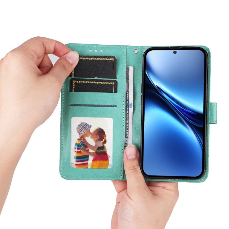 Lærdeksel Folio Deksel Vivo X200 Pro Mobildeksel Solsikkemønster