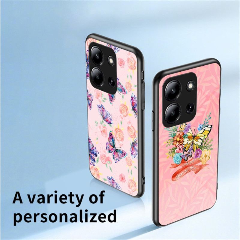 Deksel Poco C85 Sommerfugl I Herdet Glass Beskyttelse Deksel