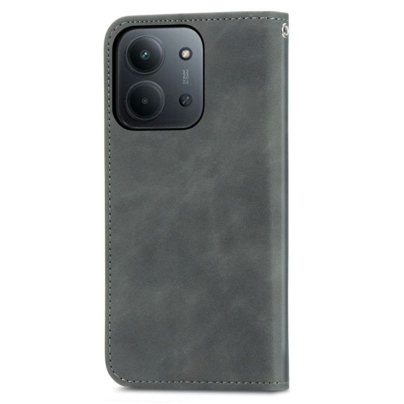 Folio Deksel Lær Poco C85 Mobildeksel Semsket Skinneffekt