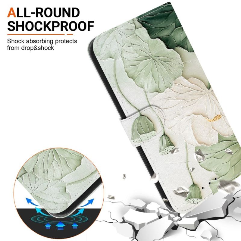 Folio Deksel Til Poco C85 Grønne Blomster