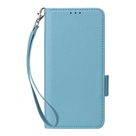 Folio Deksel Til Poco C85 Imitert Skinn Med Stropp