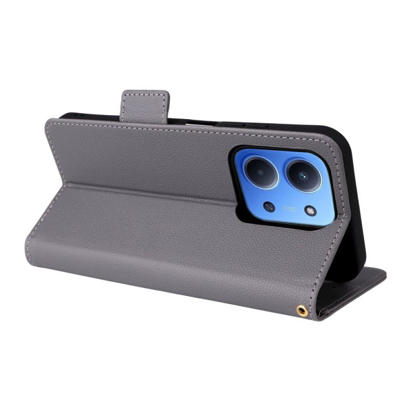 Folio Deksel Til Poco C85 Imitert Skinn Med Stropp