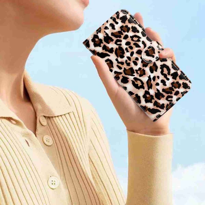 Lærdeksel Folio Deksel Poco C85 Leopard