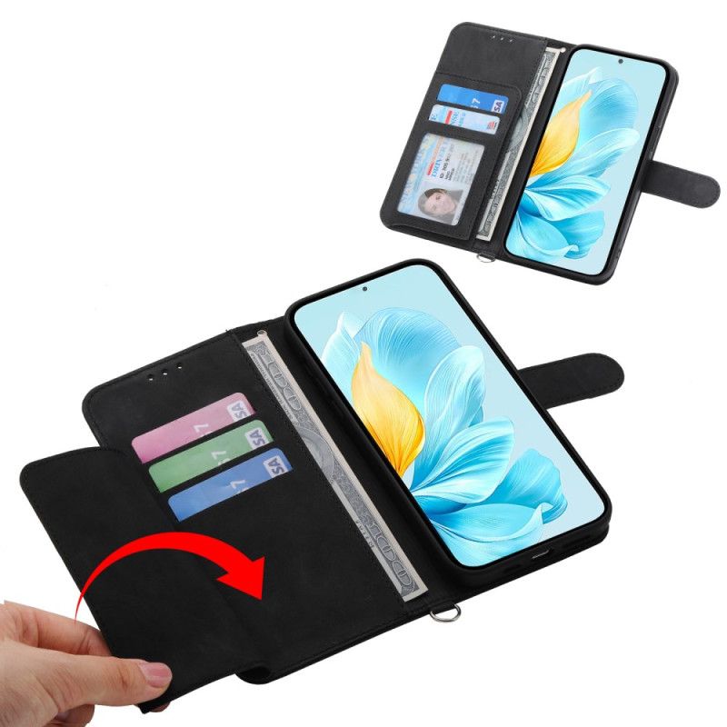 Lærdeksel Folio Deksel Poco C85 Mobildeksel Semsket Blondereffekt