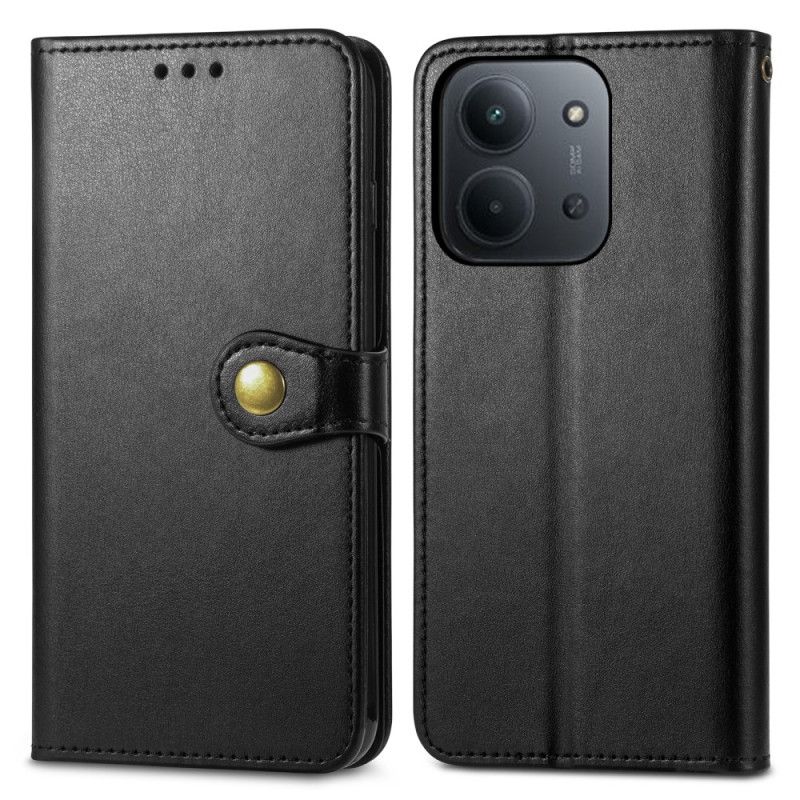 Lærdeksel Folio Deksel Poco C85 Mobildeksel Vintage Lås