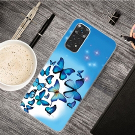 Deksel Til Xiaomi Redmi Note 11 / Note 11S Anti-fall Blå Sommerfugler