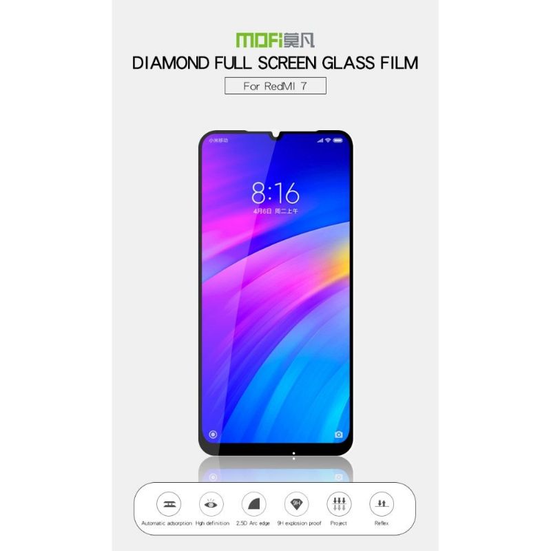 Xiaomi Redmi 7 - Skjermbeskytter I Herdet Glass I Full Størrelse - Svart