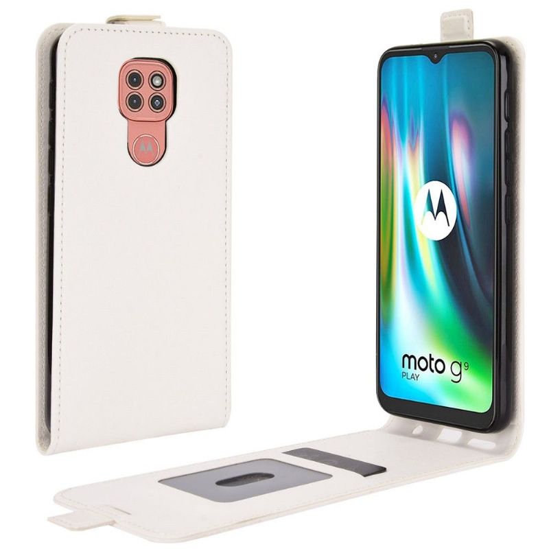 Folio Deksel Til Motorola Moto G9 Play Lærdeksel Vertikal I Kunstskinn