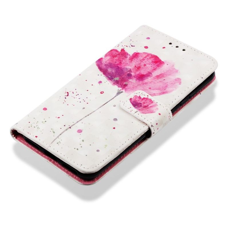 Folio Deksel Til Huawei Y6 2019 Med Kjede Rosa Blomst