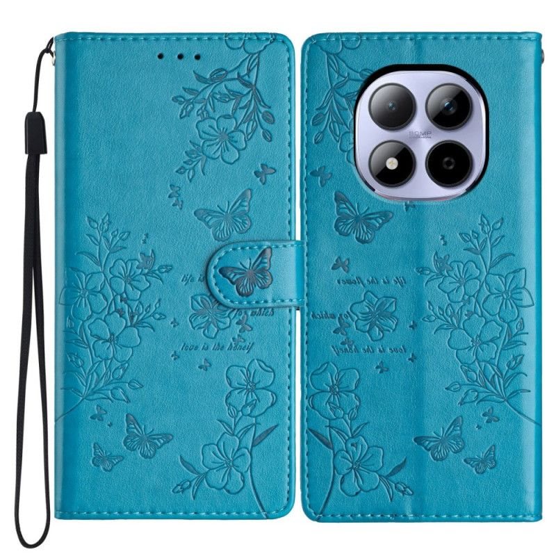 Folio Deksel Xiaomi Redmi Note 15 Pro 5g Blomstergravering