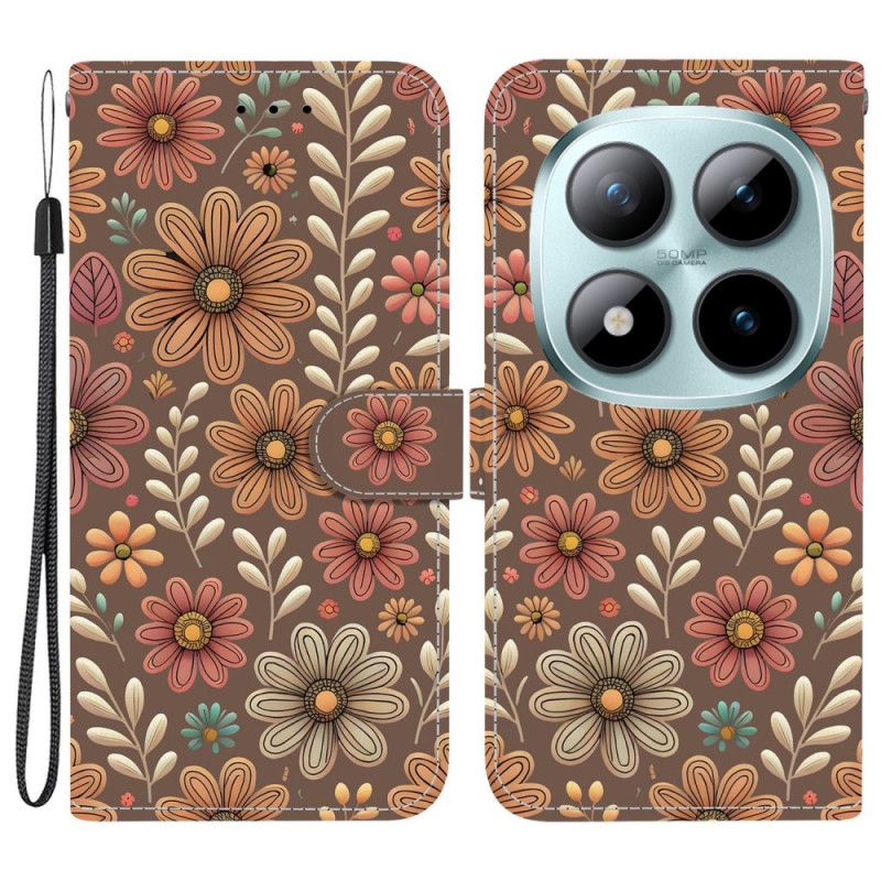 Folio Deksel Xiaomi Redmi Note 15 Pro 5g Blomstermønster