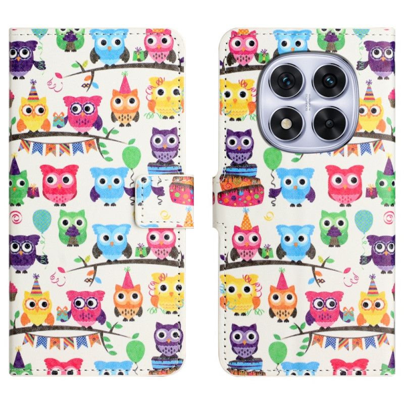 Folio Deksel Xiaomi Redmi Note 15 Pro 5g Flokk Med Ugler