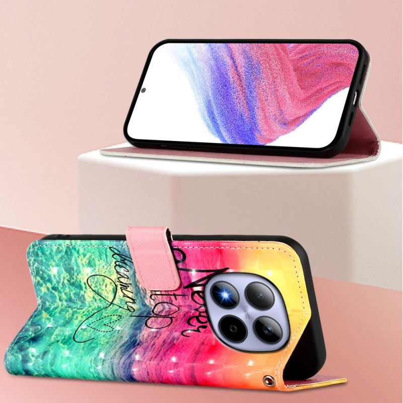 Folio Deksel Xiaomi Redmi Note 15 Pro 5g Slutt Aldri Å Drømme