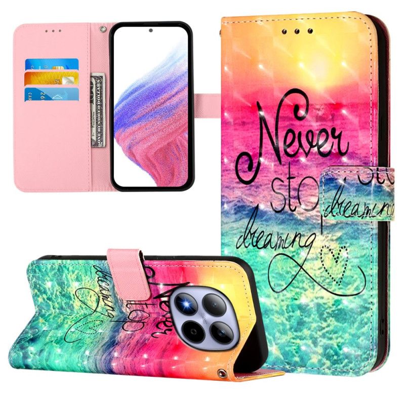 Folio Deksel Xiaomi Redmi Note 15 Pro 5g Slutt Aldri Å Drømme